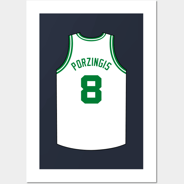 Kristaps Porzingis Boston Jersey Qiangy Wall Art by qiangdade